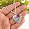 Rhodolith Edelstein 925 Sterlingsilber Handgefertigt Hochzeitsanhänger 1,49" Zum Geschenk CP-28-14