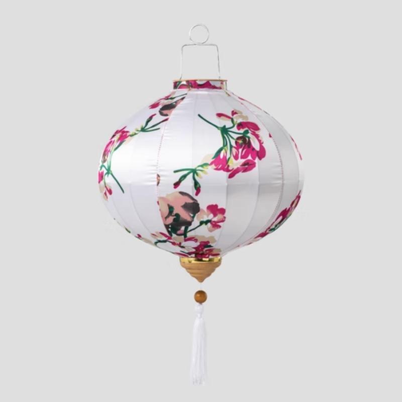 12 Inch Flower Printed Hanging Cloth Lantern Chinese Spring Festival Home Bedroom Decor Wedding Party Outdoor Lantern Ornaments