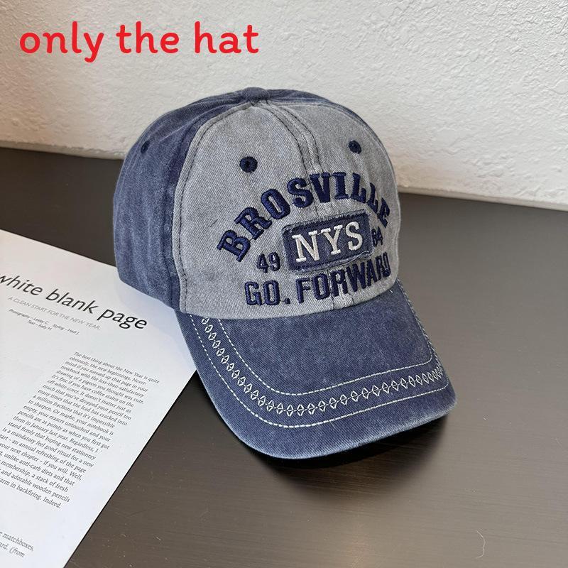Vintage American Style Baseball Cap With Washed Cotton For Casual Summer Wear DarkBlue
