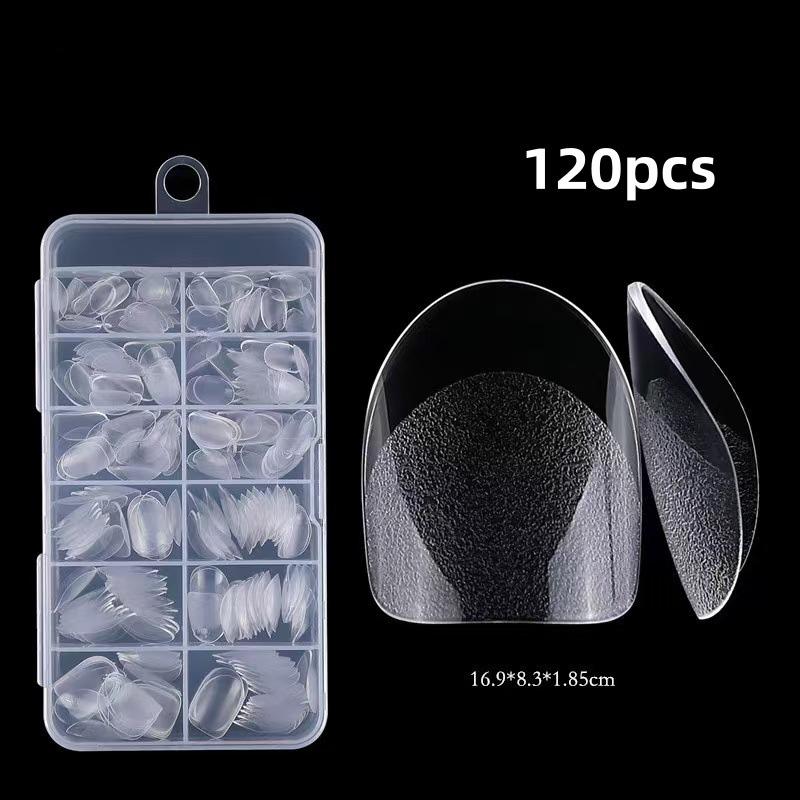 Soft Gel False Nail Tips 120/240/504/600Pcs Semi-matte Finish Square Almond French Coffin Full Cover Extensions Fingertip Set