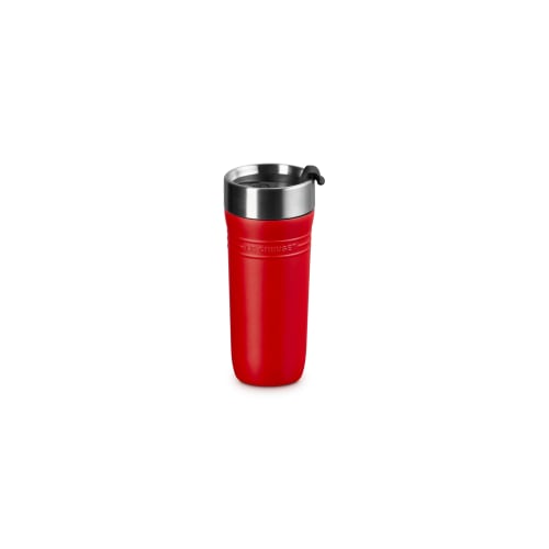 [Red Dot Design Award 2025 Winner] Le Creuset Travel Tumbler/Mug/Water Bottle, 350ml, Cherry Red, Stainless Steel, Vacuum Insulated, Keeps Drinks Hot