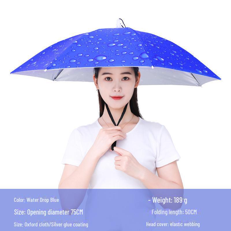 Large Folding Fishing Hat Umbrella for Adults & Kids – Unisex Outdoor Headwear with Prints