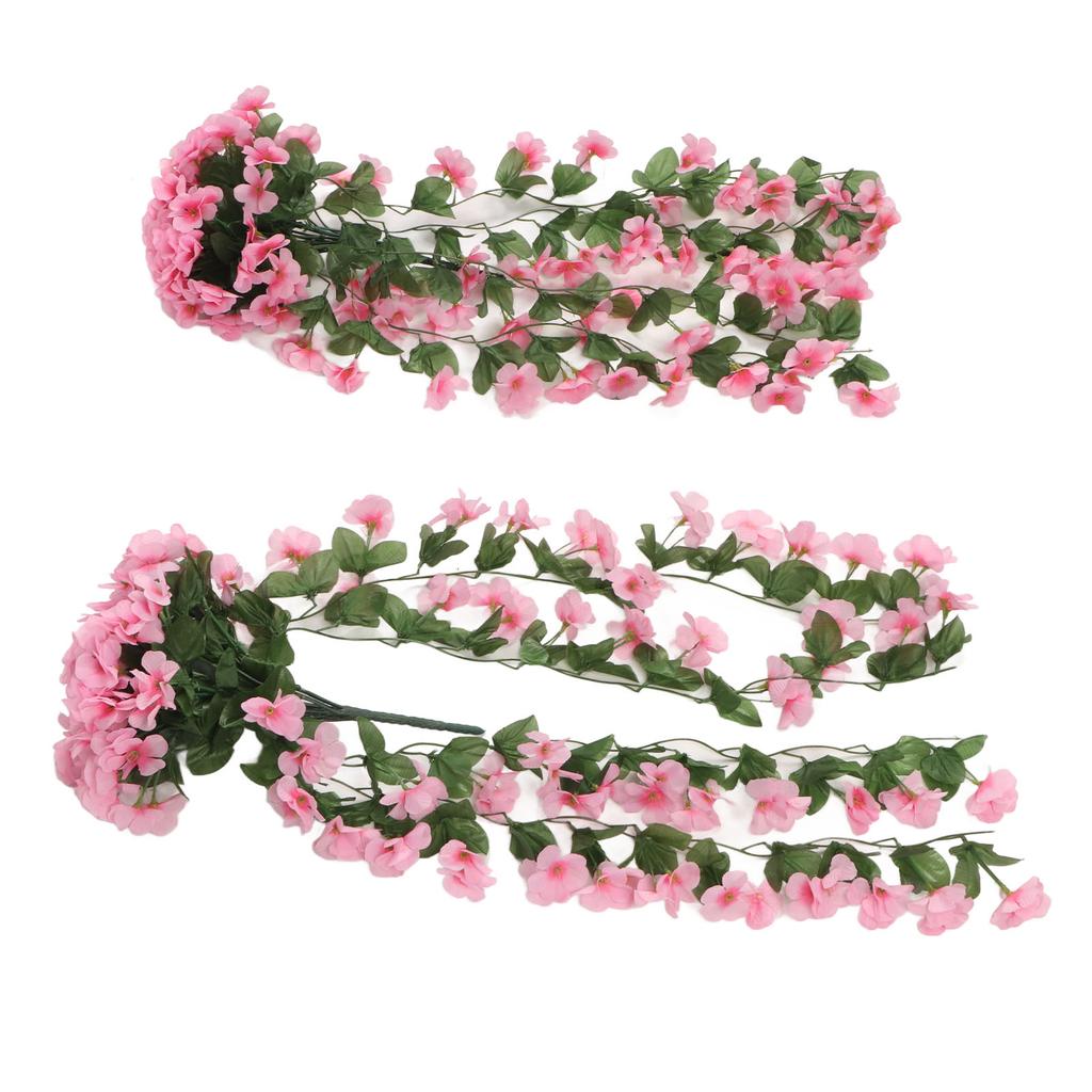 2PCS Artificial Violet Hanging Flowers Simulation Plastic Fake Plants for Decoration Garden Patio
