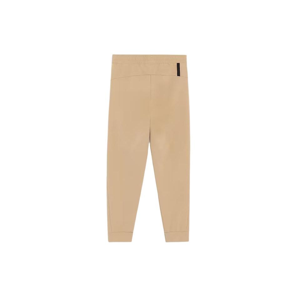 Puma Solid Color Logo Print Drawstring Straight Leg Knit Sports Pants Men Bottoms Khaki 626177-83