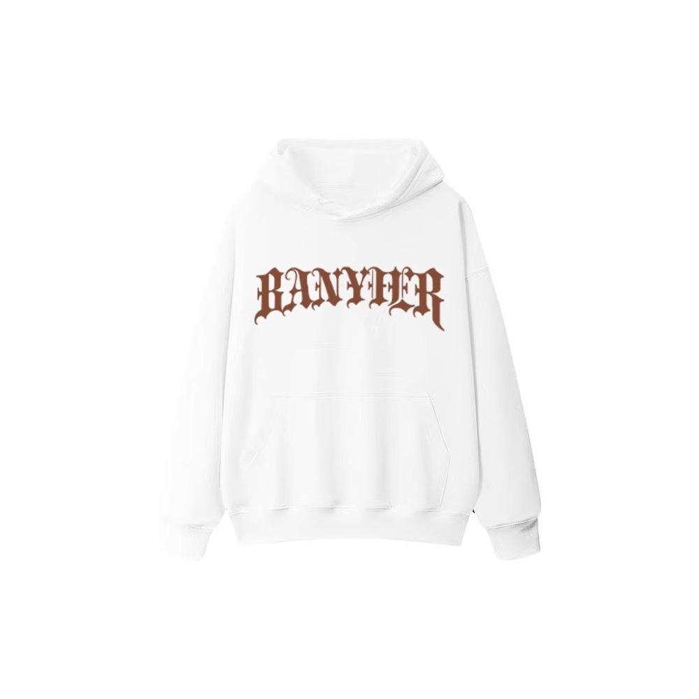 Men's Heavyweight 500G Fleece-Lined Letter Print Hoodie - Autumn/Winter Casual.