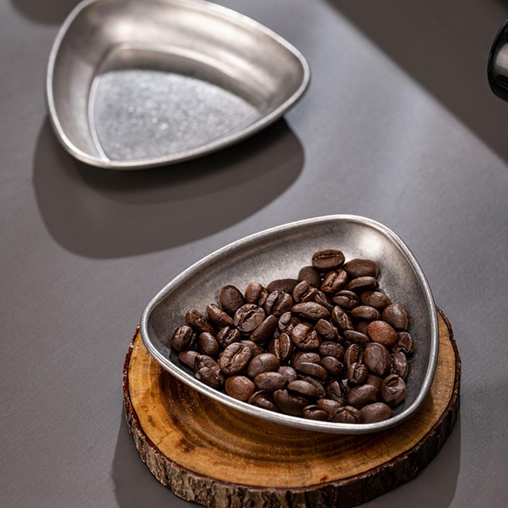 Stainless Steel Coffee Bean Display Plate Coffee Bean Weighing Plate Metal Sauce Dish Irregular Coffee Bean Dosing Tray