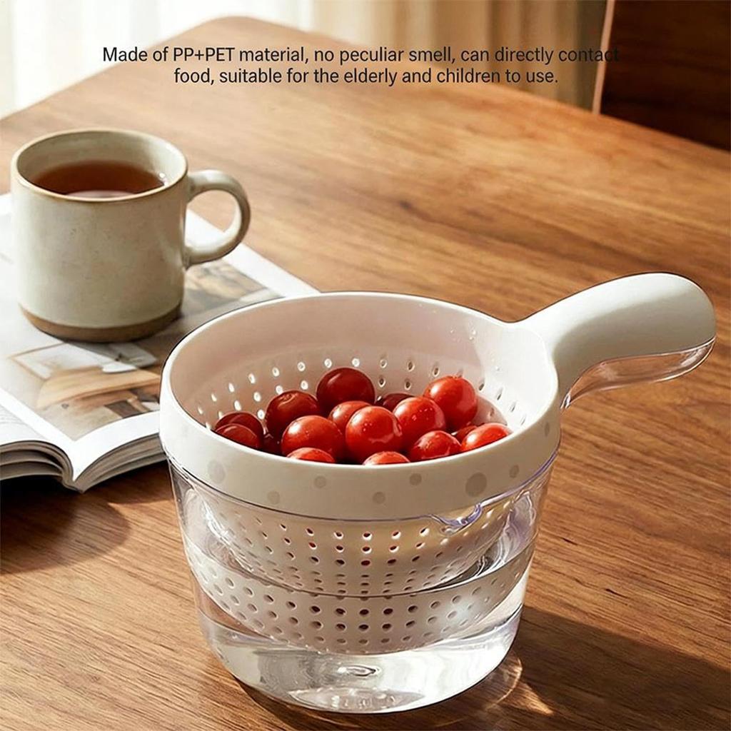 Draining Basket With Handle Fruit Cleaning Basin Kitchen Colander Strainer Baskets Washing Vegetable For Potato Salads