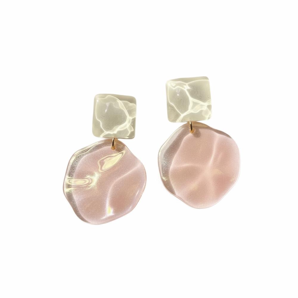 Exquisite Irregular Geometric Ear Stud Sweet Transparent Dangle Earrings Jewelry  Party Wear розовый