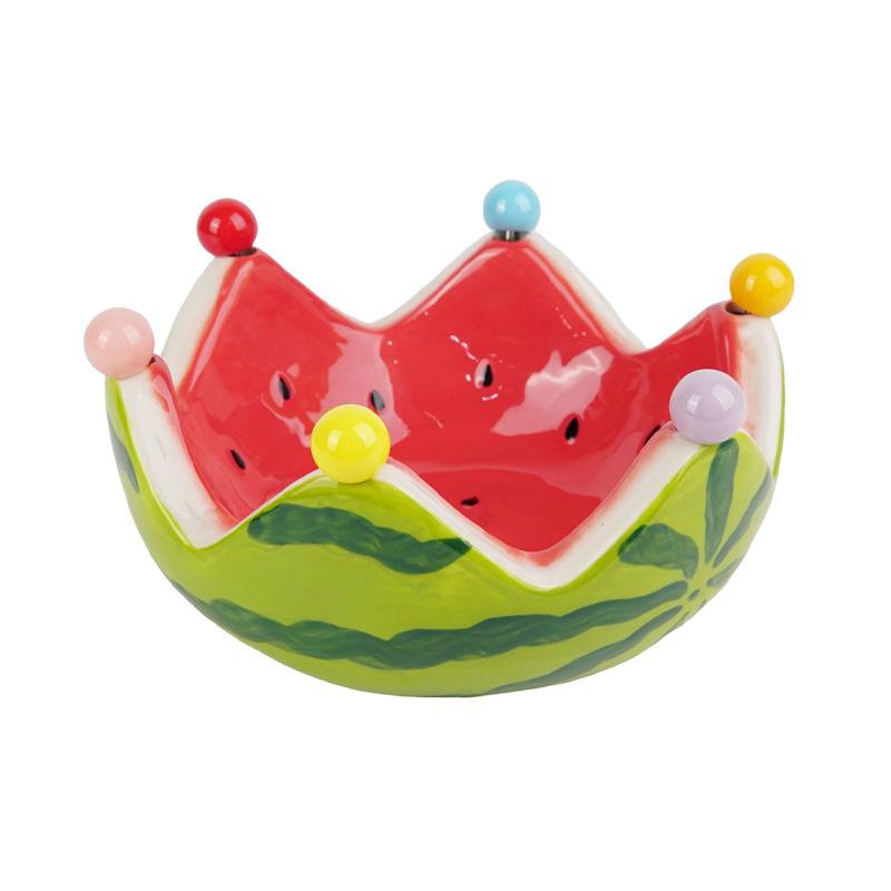 Watermelon fruit fork set, household stainless steel dessert cute storage jar fruit fork
