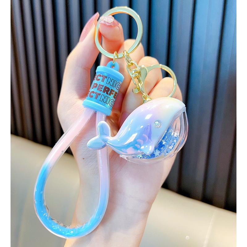 Dolphin Plush Toy Whale Keychain - Cartoon Pendant for Women's Bags, Couples, and Small Gifts
