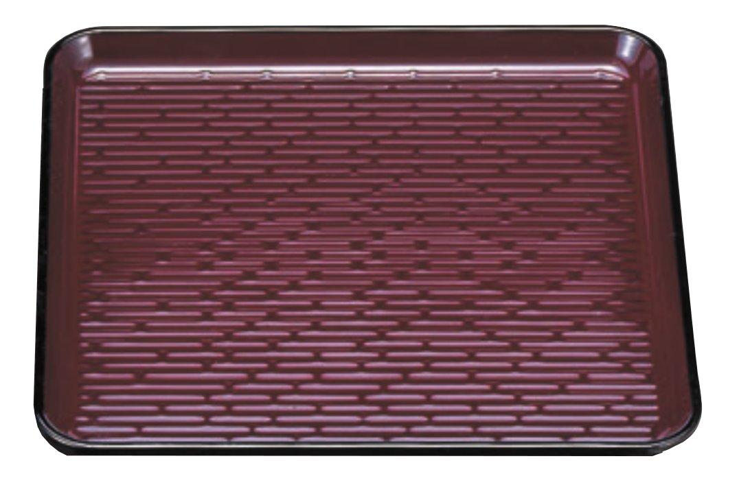 

Wakaizumi Lacquerware, Kappo Lacquerware, 1.5-inch, Heat-Resistant Square Tray, Urumi Kamakura Carving, Non-Slip Finish, 1-90-3