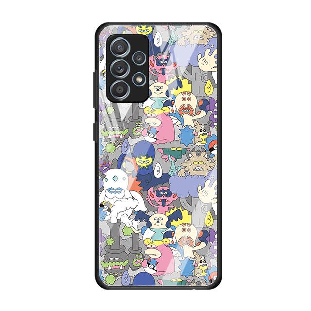 Capa de vidro de desenho animado em quadrinhos Pokemon para Samsung Galaxy A52 A32 A51 A12 A22 A21s A50 A71 A53 A70 A31 A33 A72 A10 Funda Phone Cover