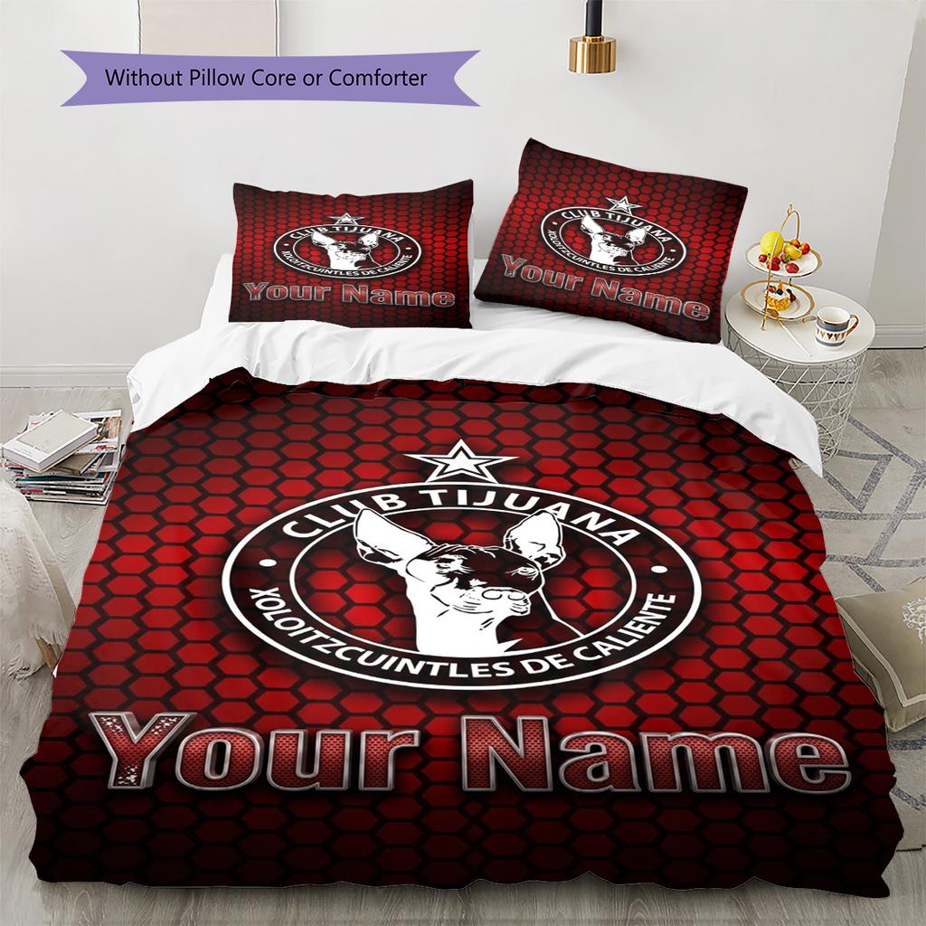Name Custom Club Tijuana Logo Pattern Bedding Set Quilt Cover Pillowcase Home Decor Gift (1 * duvet cover + 2 * pillowcase, without core)