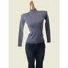 Women's Half Turtleneck Gray Sunken Stripe Knitwear Long Sleeves Tops Women's Autumn and Winter Slim Fit Inner Wear Stretch Bottoming Shirt Women