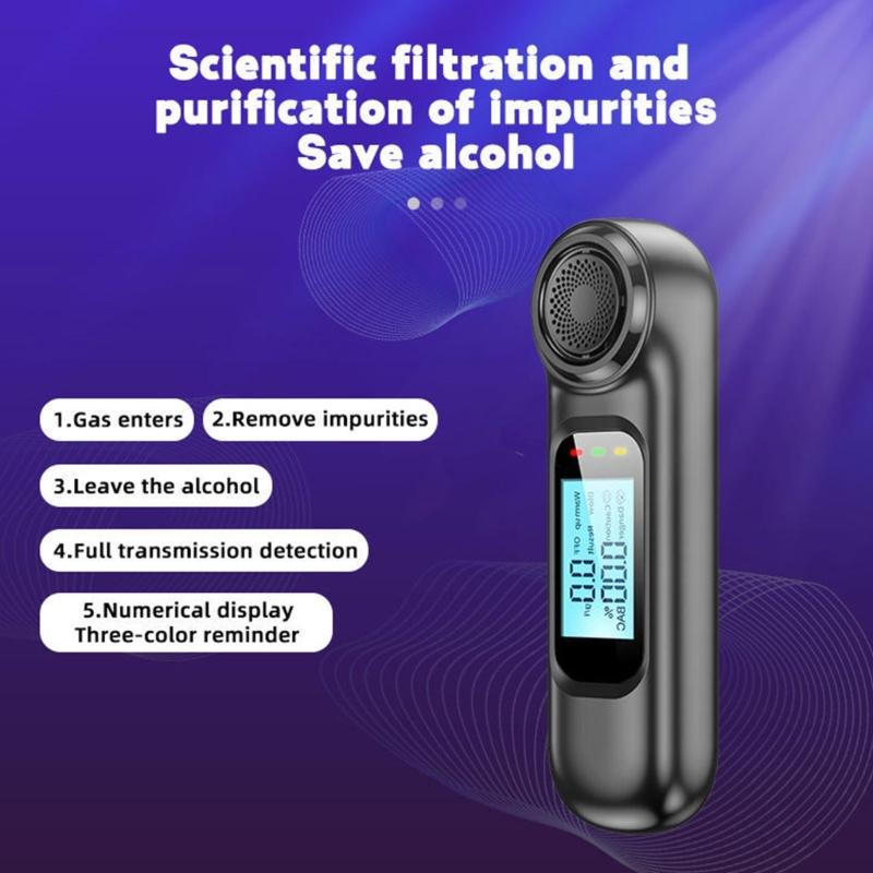 Portable Tester Reliable Measurement Convenient Breathalyzer with Sensitive Sensor for Driver Traffic Officers & Safes