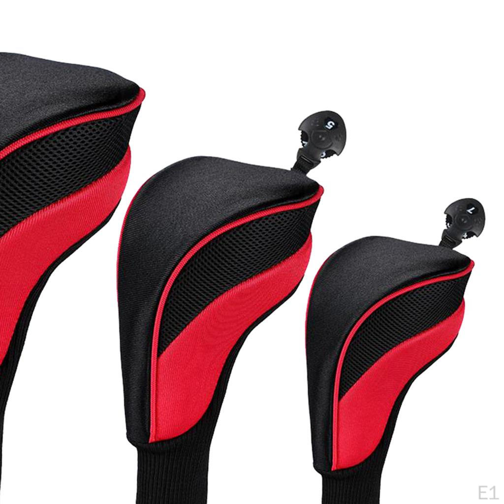 3 Golf Cover Long Neck Driver Headcover Woods Shaft