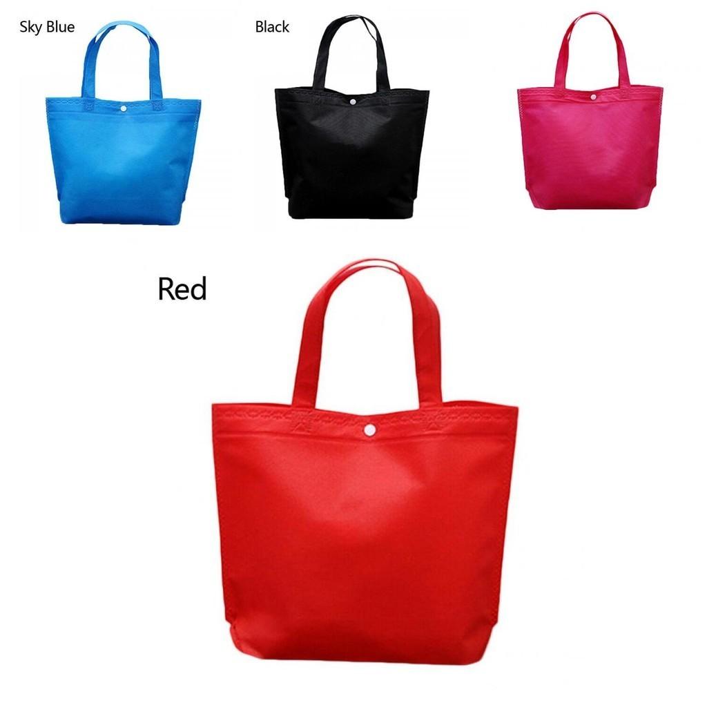 Timeless Design Foldable Button Shopping Bag Reusable Tote Pouch For Women