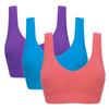 3pcs Lady Sport Yoga Fitness Bra Seamless Padded Underwear Back Smoothing Gym Workout  Wireless Push Up Brassiere Plus Size