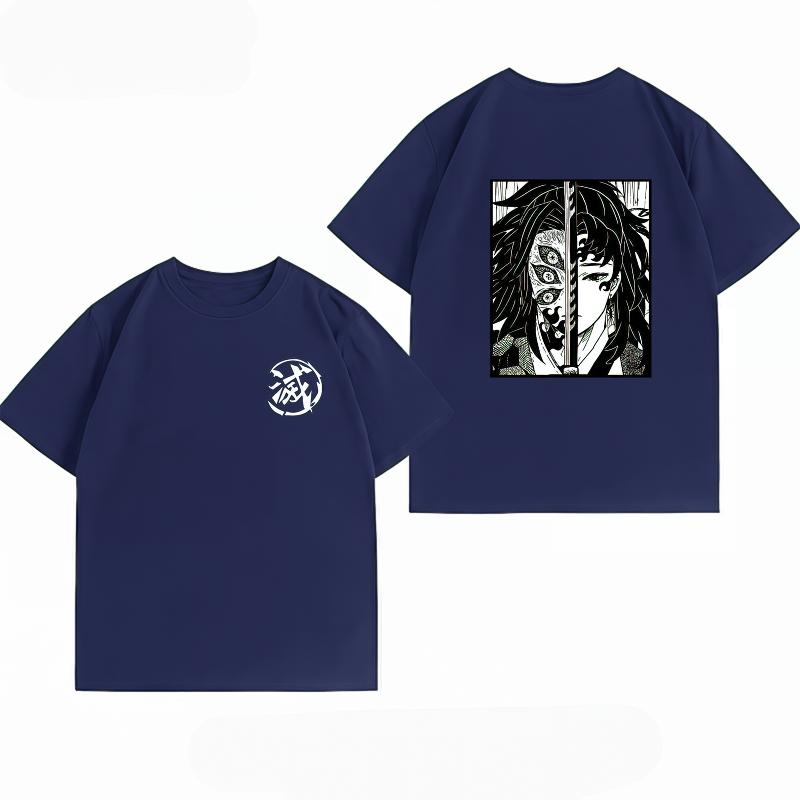 Unisexs Clothing New 100 Cotton Summer TShirt Demon Slayer Unisexs TShirt Kokushibo Vs Yoriichi Print Casual Unisexs TShirt