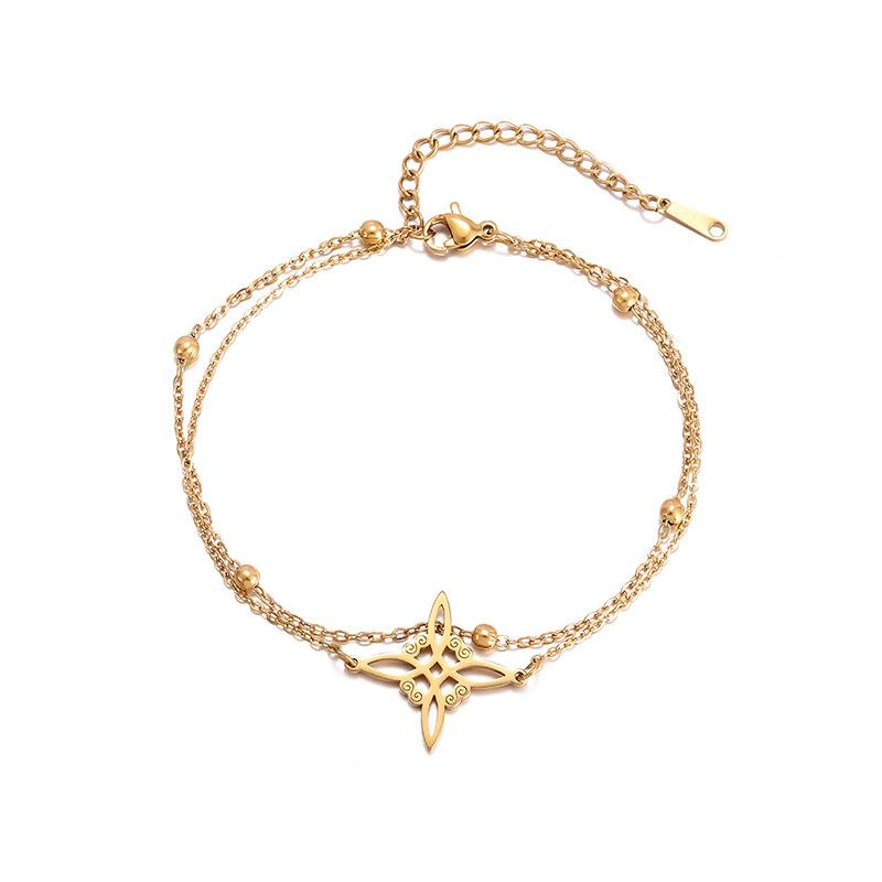 

Геометрический полый браслет-манжета с цепочкой «коробка» в виде цветка, женское украшение-амулет