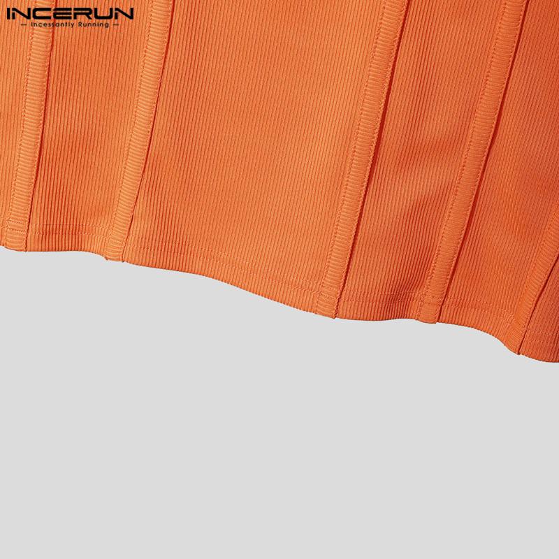 INCERUN Men Round Neck Short Sleeve Gym Sport Casual Fitted T-shirts