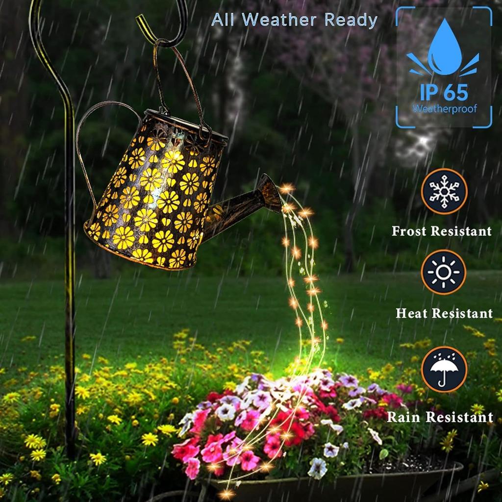 2 Pack Solar Watering Can with Lights,Solar Outdoor Garden Decor Waterproof Hanging Lantern Landscape Lights Outside Decorations for Yard Lawn Patio
