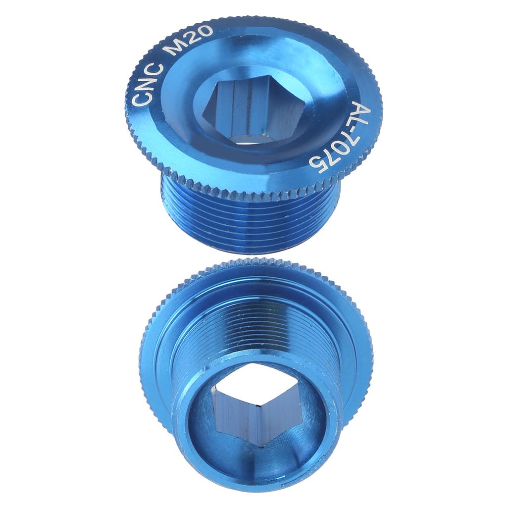 2 stk. Fikseringsbolter for krankarmer til terrengsykkel Aluminiumlegering Kranksett Skrukorkdeksel M20 Blå