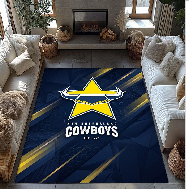 Tappeto in Cristallo di Velluto North Queensland Cowboys Morbido Anti?Tappetino Antiscivolo Comodo per Casa Soggiorno Camera da Letto Tappeto Decorativo