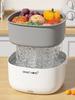 Ultrasonic Fruit Cleaner Device with Handle Vegetable Cleaner Electric Food Purifier Vegetables Cleaning Basket for Kitchen