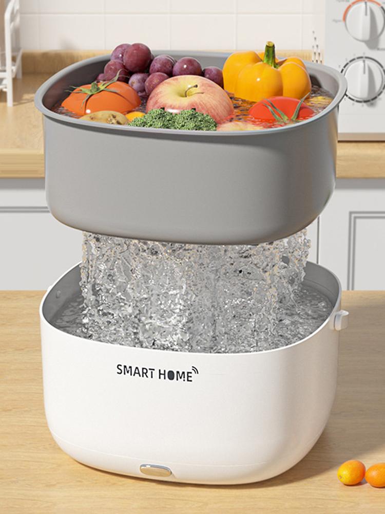 Ultrasonic Fruit Cleaner Device with Handle Vegetable Cleaner Electric Food Purifier Vegetables Cleaning Basket for Kitchen