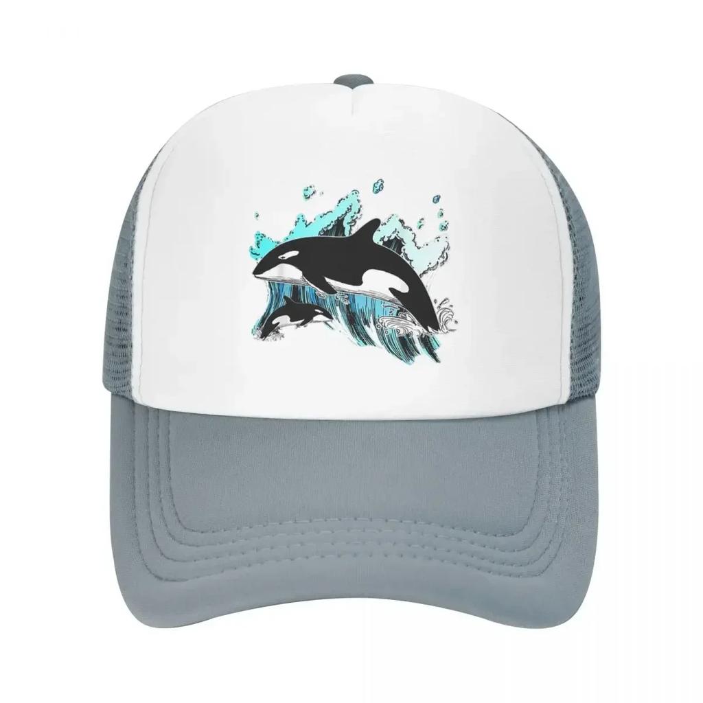 Orca Aquatic Sea Ocean Top Tees Killer Whale Cap Casual Mesh Baseball Caps Adjustable Hat Hip Hop Summer Unisex Baseball Hats