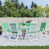 Garden Chair Cushions for High Back Chairs 6 Pcs Green 120 X 50 X 3 Cm Fabric