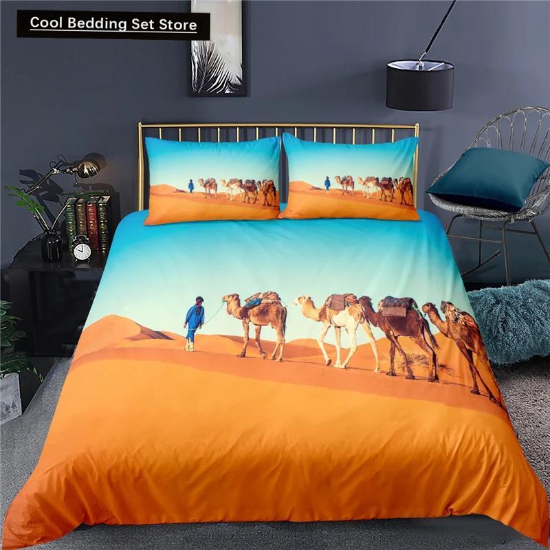 Comforter 3D Desert Camel King Queen Size Brown Animal Bedding Set Kids Teens Adults Cute Wildlife Soft Polyester