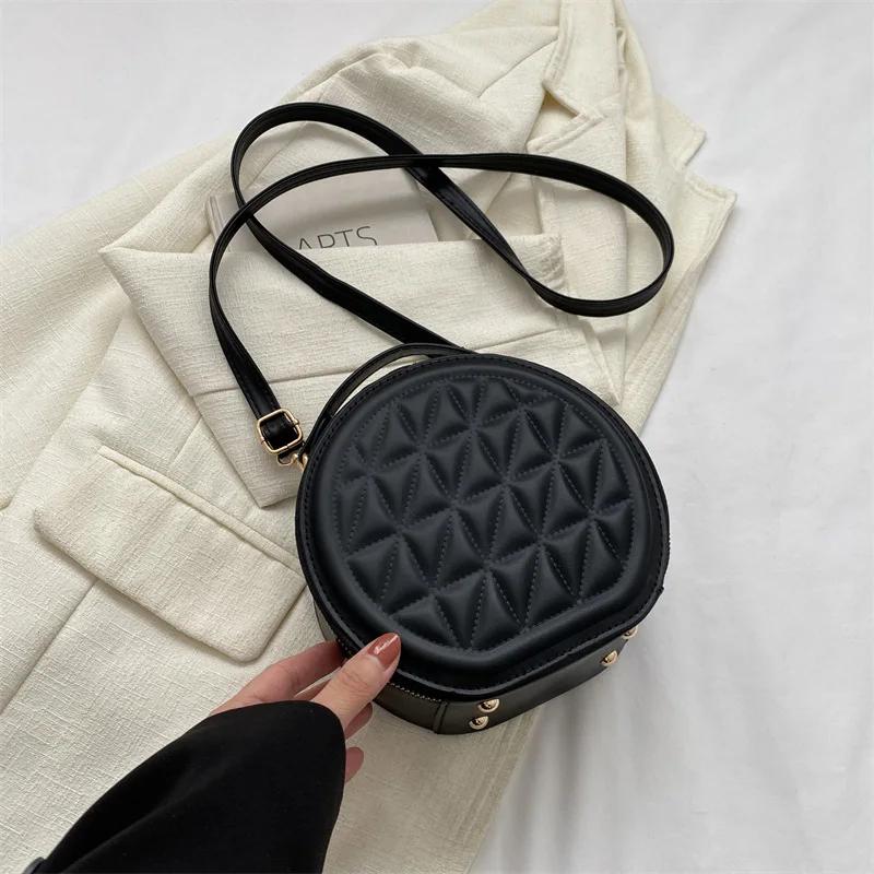 Women's diamond-shaped niche bag small round crossbody shoulder casual feminine personality new fashion
