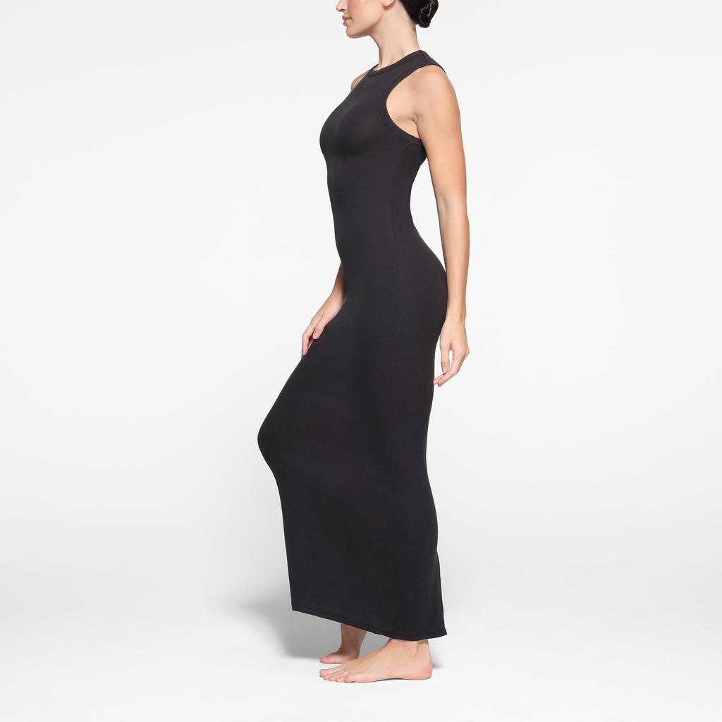 SKIMS Cotton Rib Sleeveless Long Dress Women dress Soot DR-MAX-4855-SOT