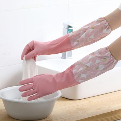 Winter Fleece-Lined Waterproof Dishwashing Gloves - Durable, Thickened for Housework & Laundry