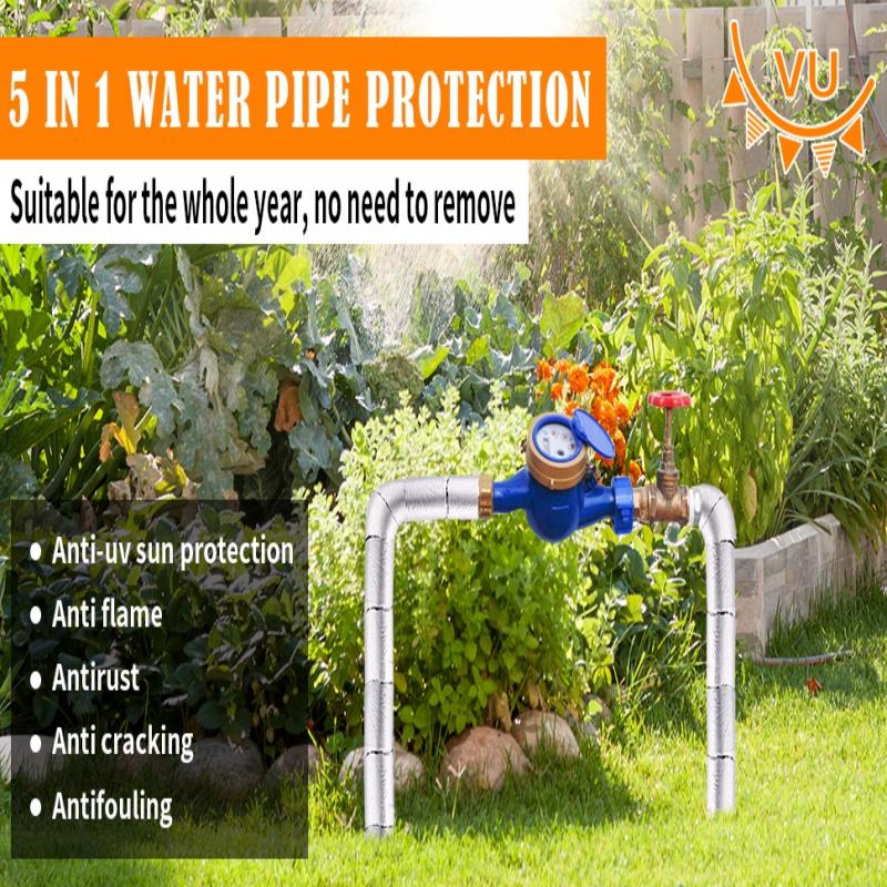 10M/Roll Pipe Wrap Insulation Outdoor Winter Anti-freeze Foam and Aluminum Foil Tape for Copper Pipe,PVC Water Line,AC Line Pipe