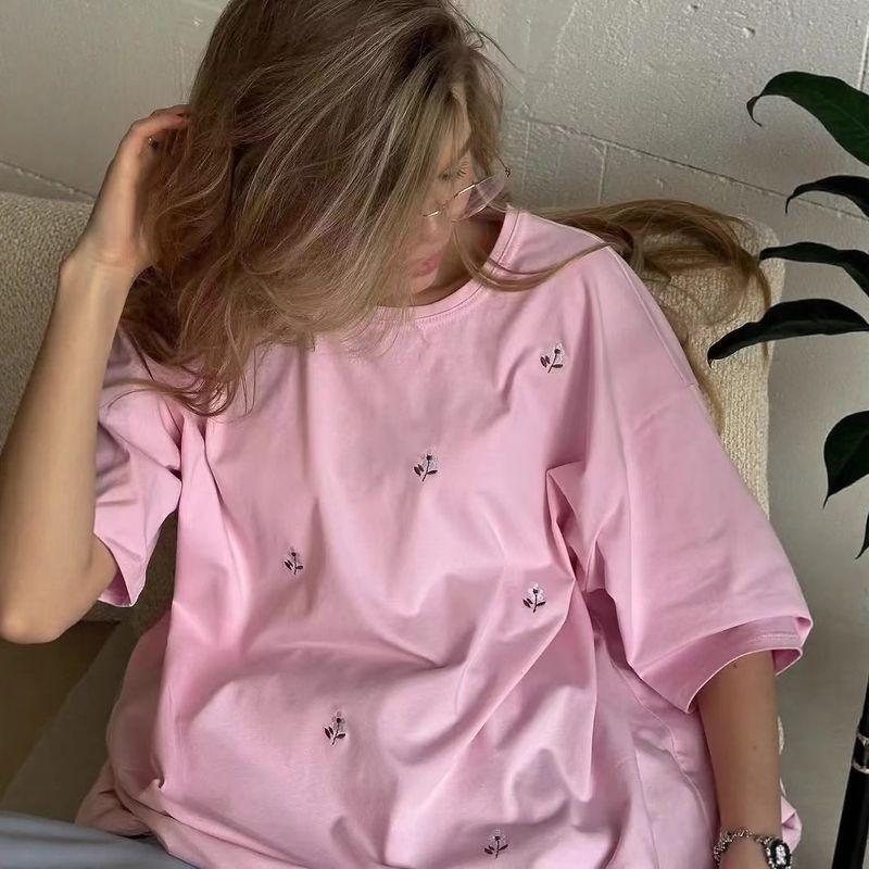 European and American New Fashion Casual Loose Print Short sleeve T-shirt Top Loose Printed T-shirt Top