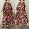 Ladies' Retro Niche Cloud Brocade Yarn Cotton Linen Hooded Printed Dress