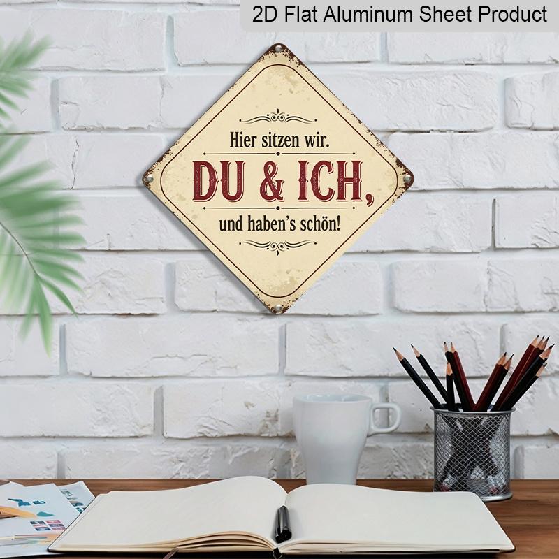 2D Flat - 1pc Vintage Couple Themed Aluminum Sign, Funny German Slogan Wall Art, Rustic Aluminum Plaque, Suitable for Living Room, Entryway, Home