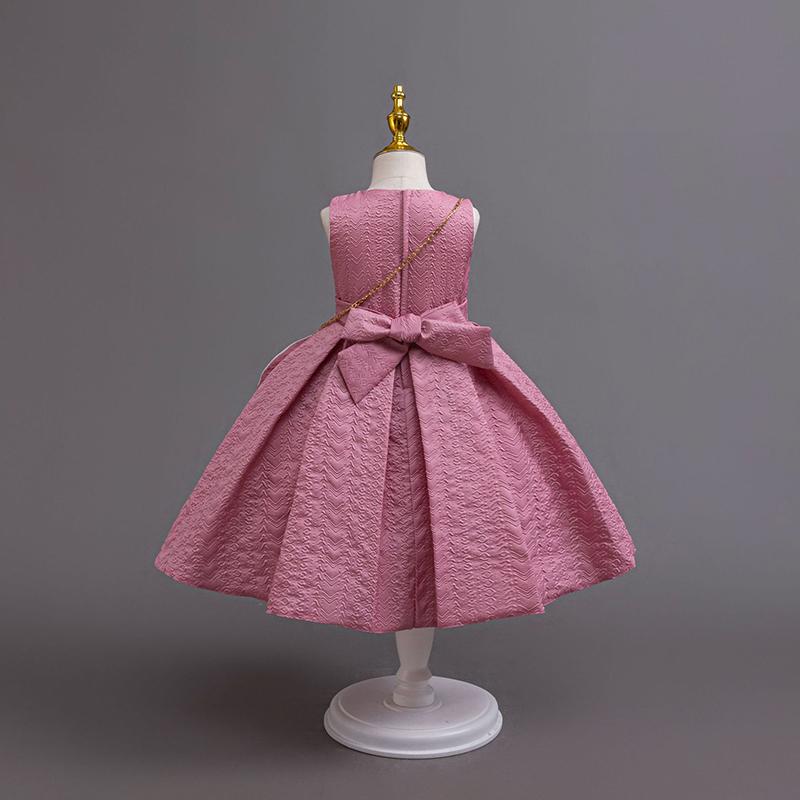 Autumn Winter Long Sleeve Girl Party Dress Elegant Lace Christmas Formal Gown Gift Bag Kids Children