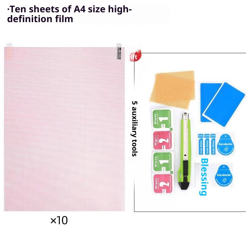 10Pcs Cuttable Screen Protector Film Grid Guide Anti Static Universal Clear Protective Sheet For Phone Gps Navigator Diy Cutting