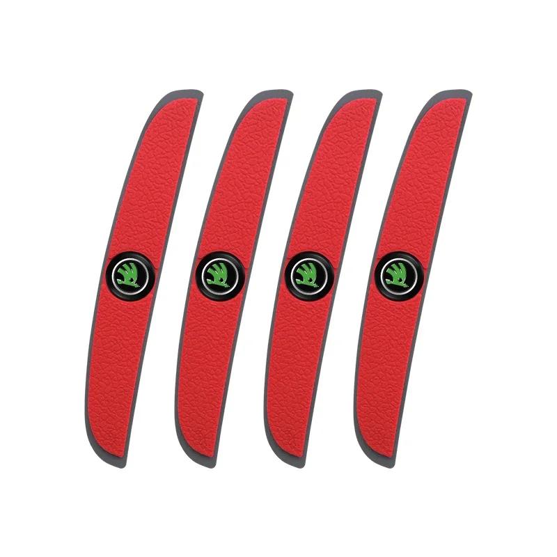 4Pcs Rubber Anti Collision Strip Car Door Protector Stickers For Skoda Kylaq Elroq Kodiaq Octavia Enyaq Kamiq Scala Rapid Superb