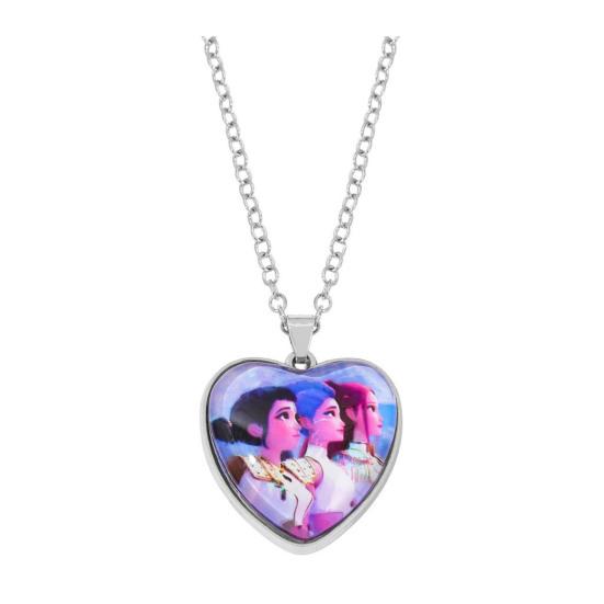 Korea Pop Necklace Heart Pendant Necklace Anime Movie Hunters Necklace Jewelry Gift for Teens Boys Girls Fans