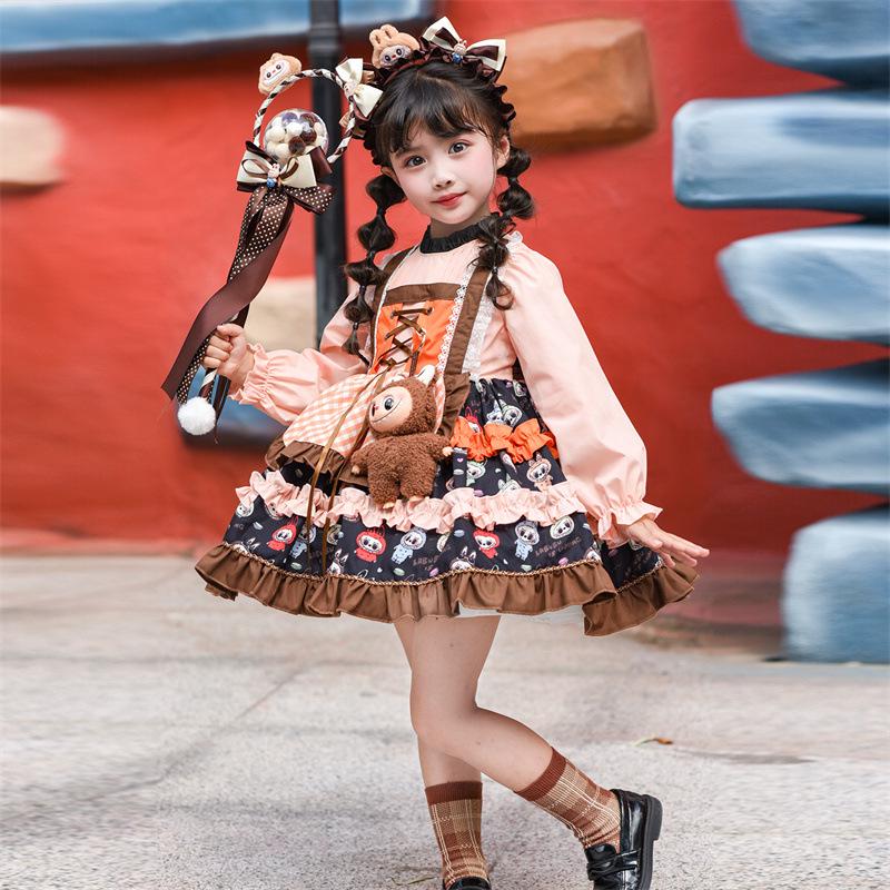 Dívčí síťované lolita šaty 2025: Podzimní/Zimní Móda Narozeninová Nadýchaná Sukně