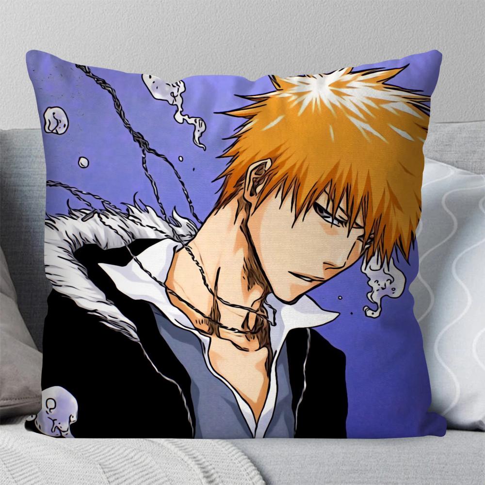 Kurosaki Ichigo Anime Bleach Pillow Case Square Pillow Bedroom Sofa LeisureComfort Cushion Car Living Room Home Decoration 40X40