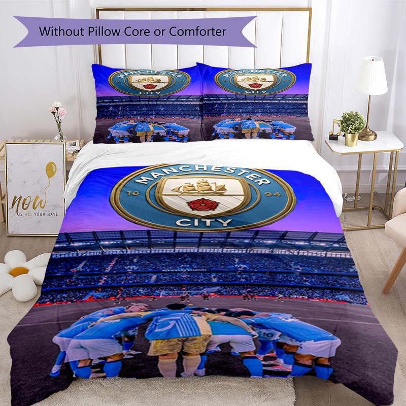Manchester City Bedding Set Breathable Duvet Cover With Pillowcases Home Decoration Birthday Gift