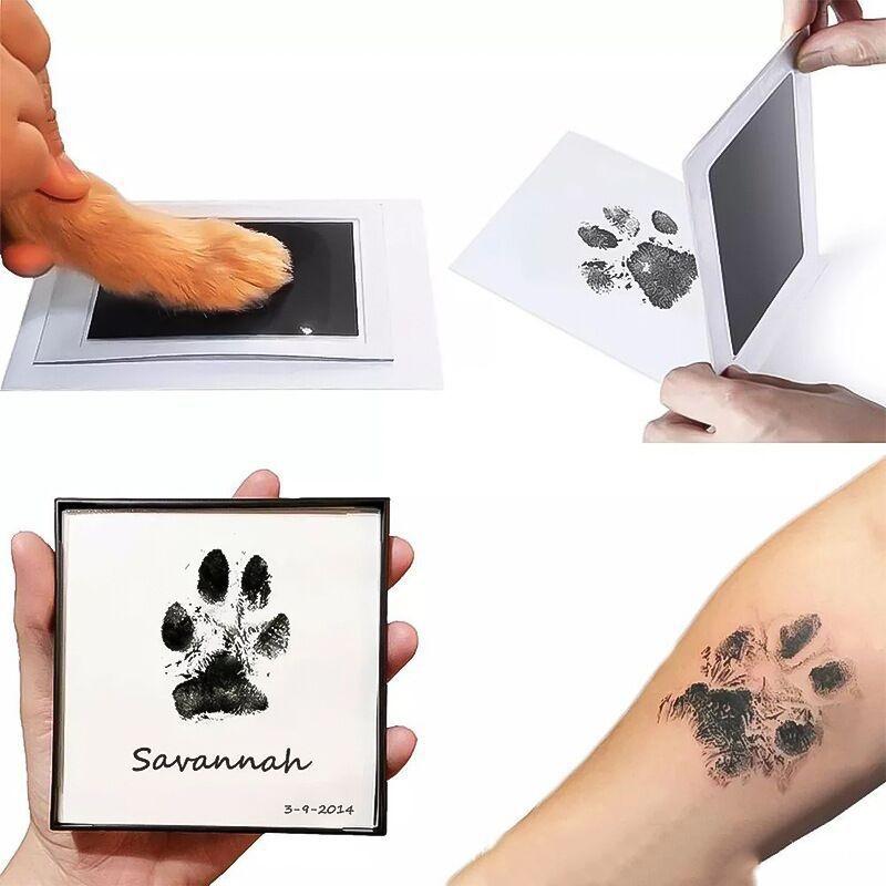 Inkless Cat Dog Paw Print Kit Pad Safe Non-toxic Baby Handprint Footprint Easy DIY Souvenir for Newborn Shower Pet Souvenir