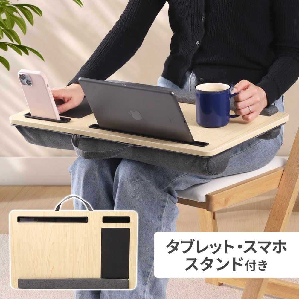 SUGGEST Lap Desk, Knee Table with Mouse Pad, Cushioned Table, and Handle for Laptops In the Living Room, Bedroom, or Car