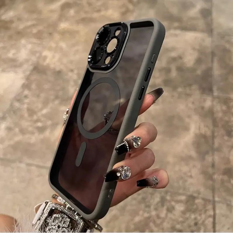 Luxury For Magsafe Wireless Charge Magnetic Case For iPhone 15 Pro Max 14 13 12 Transparent Camera Protection Shockproof Cover